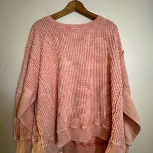 American Eagle Outfitters Pink Waffle Knit Sweater